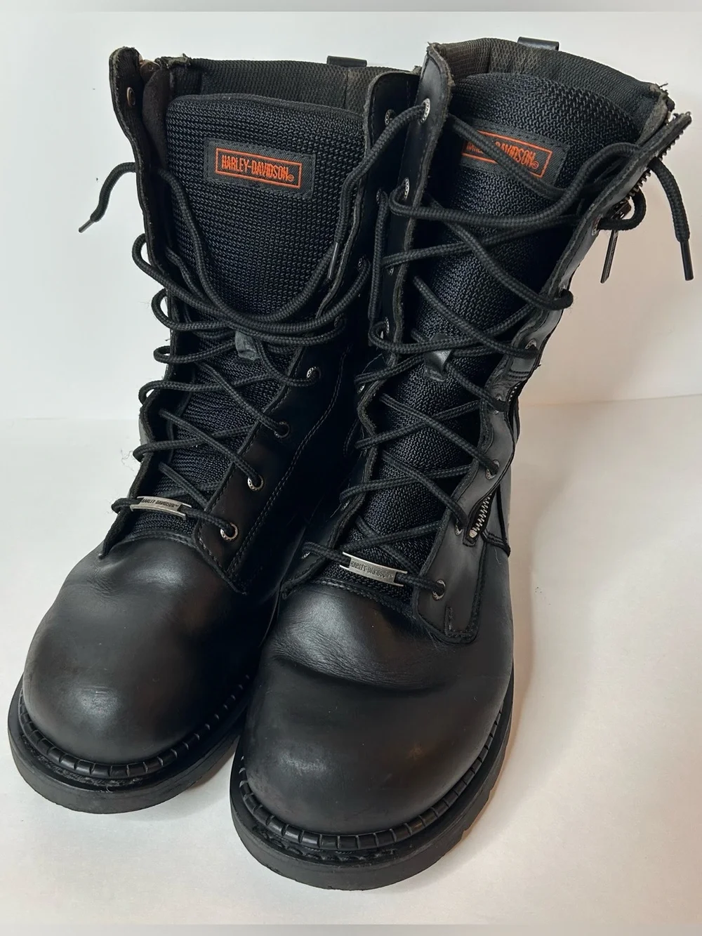 Harley-Davidson Black Side-Zip Lace Boots